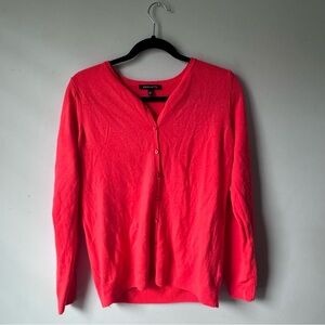 AMELOTTE Florescent Orange Button Up Sweater